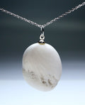 SET OF 4 - Tumbled Scolecite Pendant with Silver Plated Bail / 1" AVG