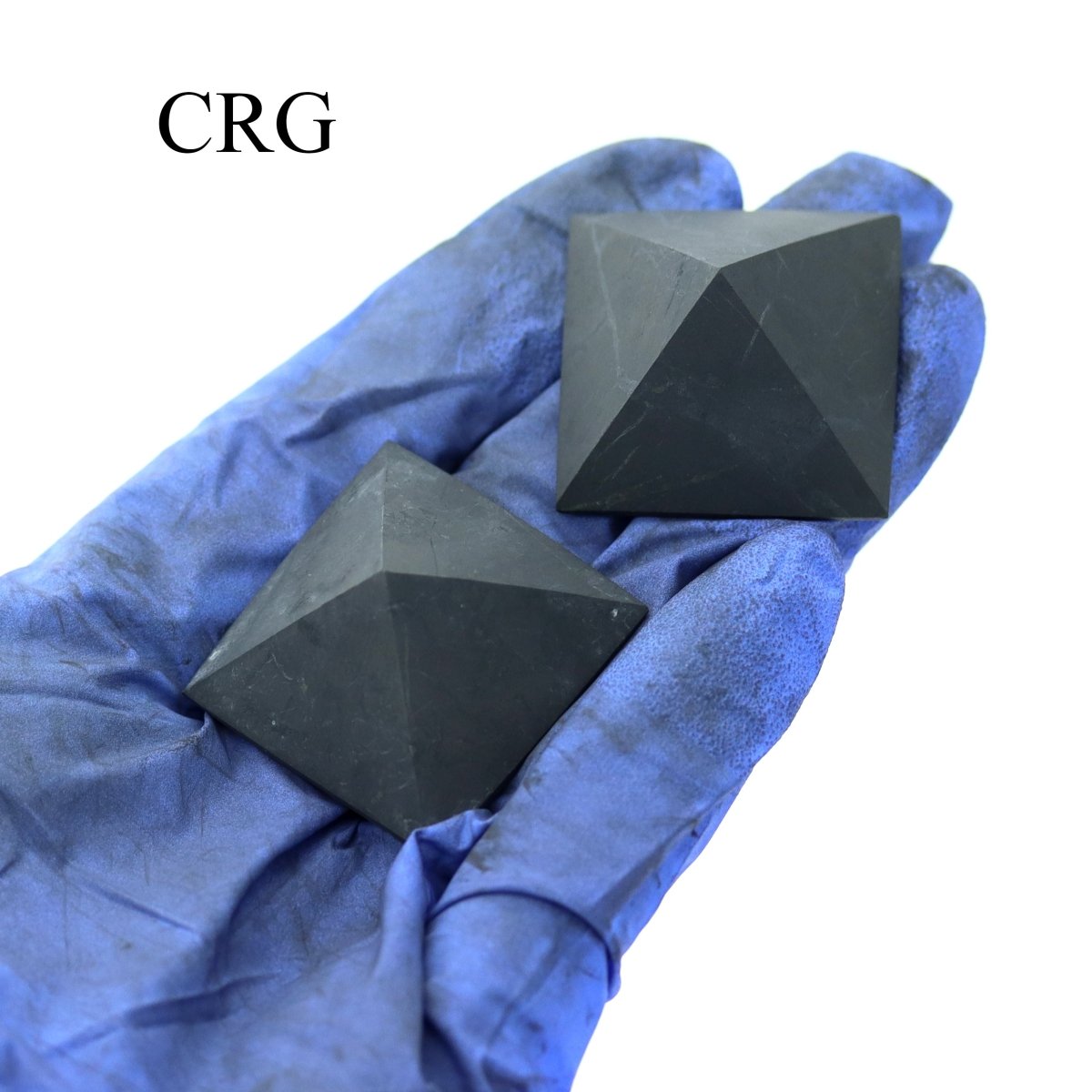 SET OF 4 - Unpolished Shungite Pyramids / 25mm AVG