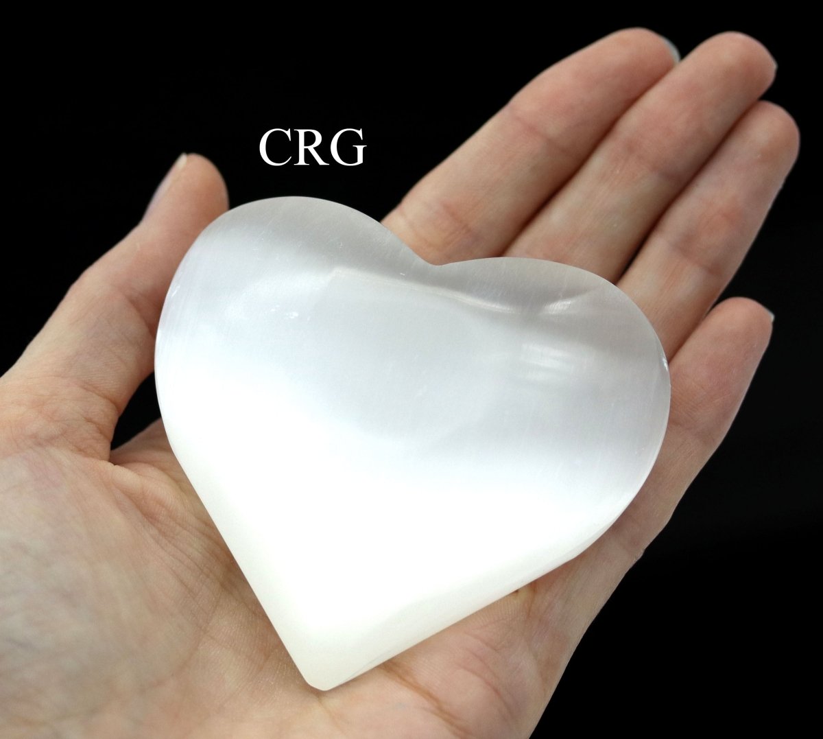 SET OF 4 - White Selenite Heart / 60-70mm AVG