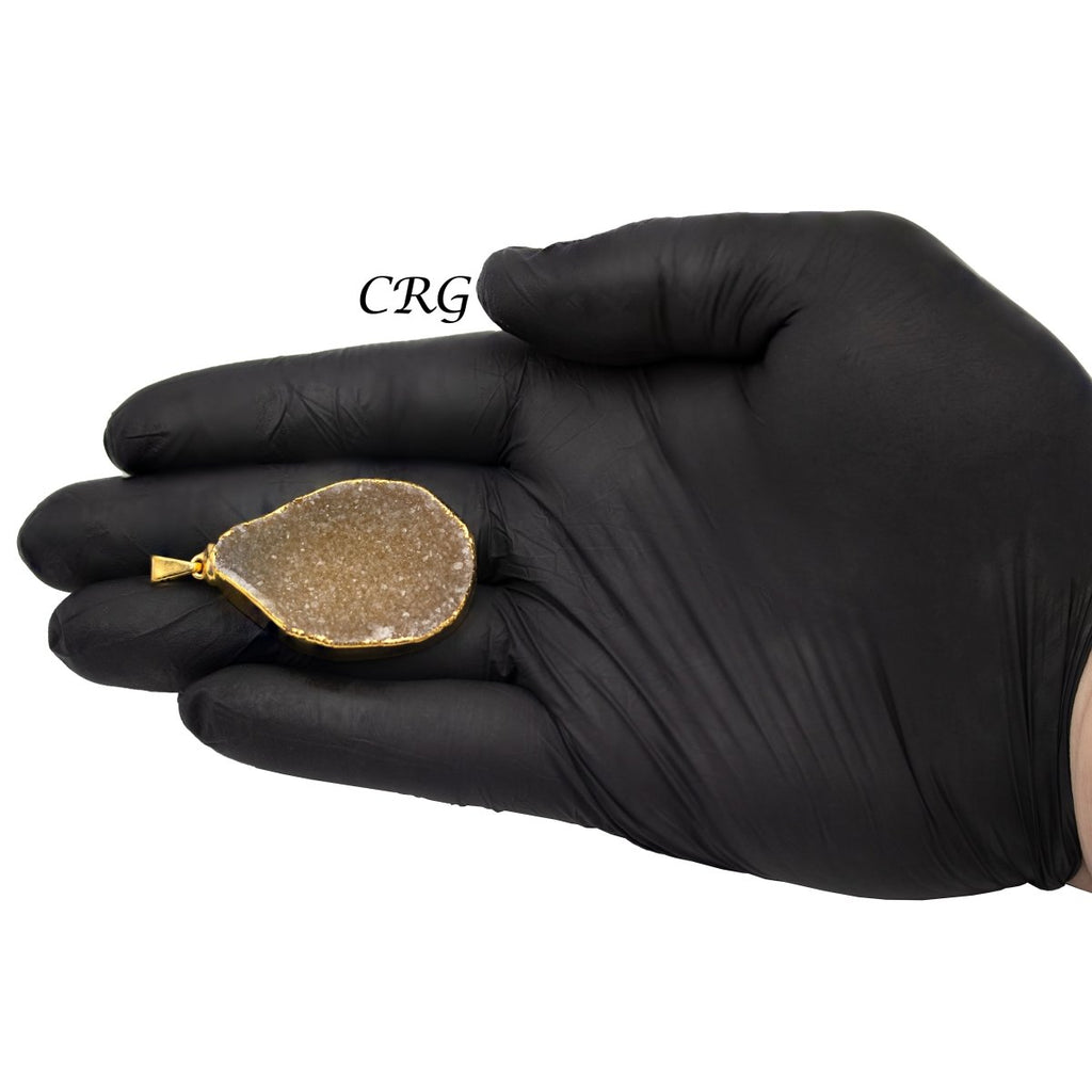 SET OF 4 - XLarge Gold Plated Druzy Pendant 40-50mm AVG (INJD)
