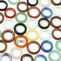 Mixed Gemstone Rounded Band Polished Rings (Mixed Sizes) (40 Pieces)