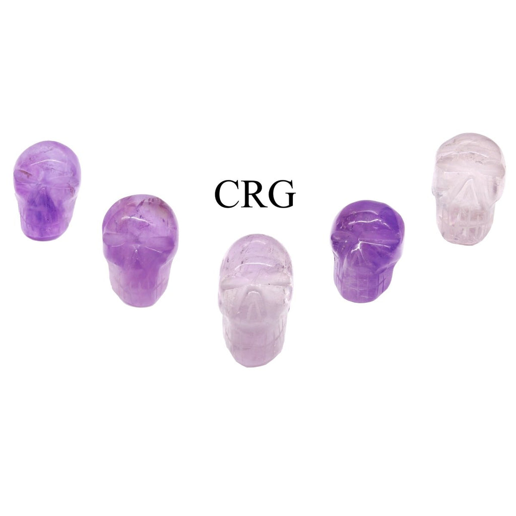 SET OF 5 - Amethyst Gemstone Skull / 30mm AVG