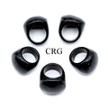 SET OF 5 - Black Obsidian Rings / Assorted Sizes