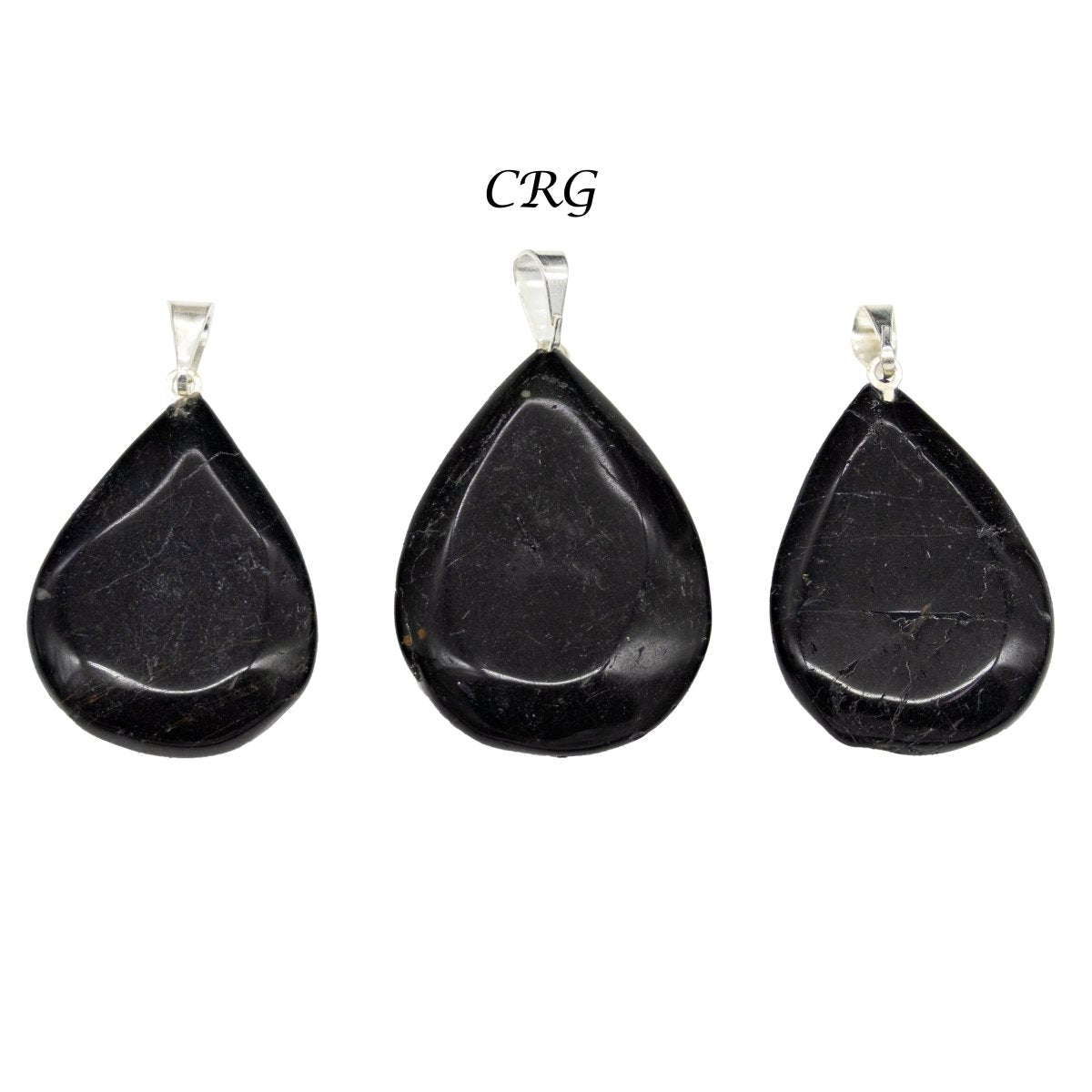 SET OF 5 - Black Tourmaline Drop Pendants from Brazil