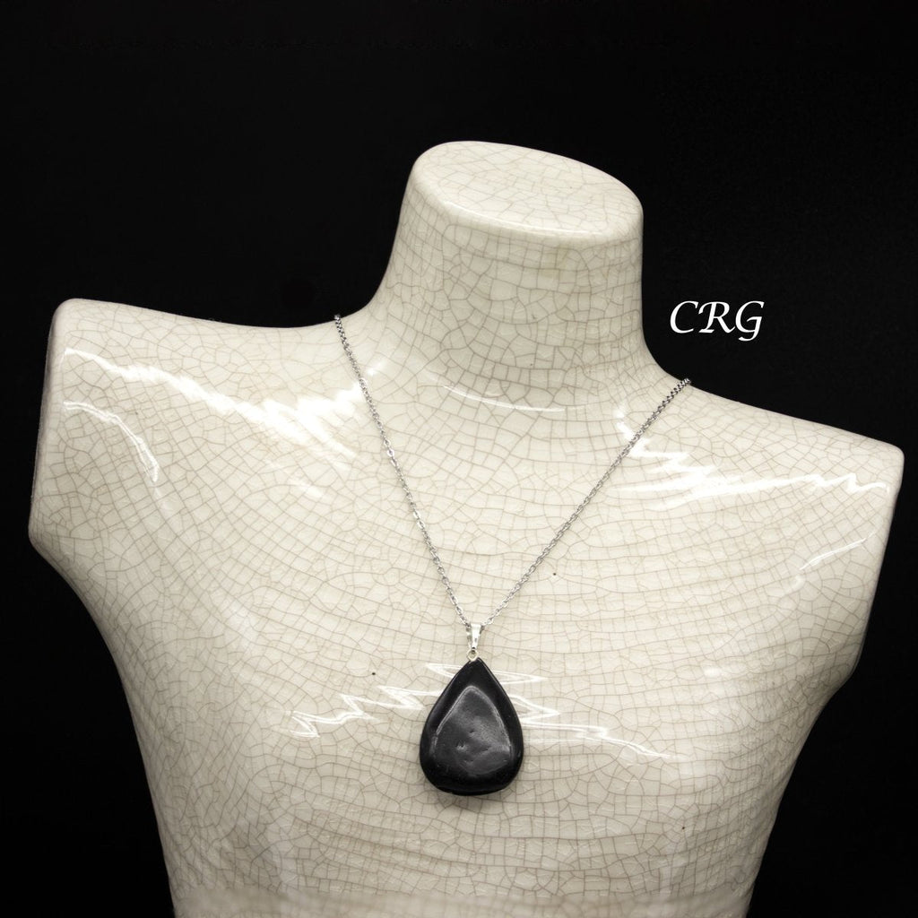 SET OF 5 - Black Tourmaline Drop Pendants from Brazil