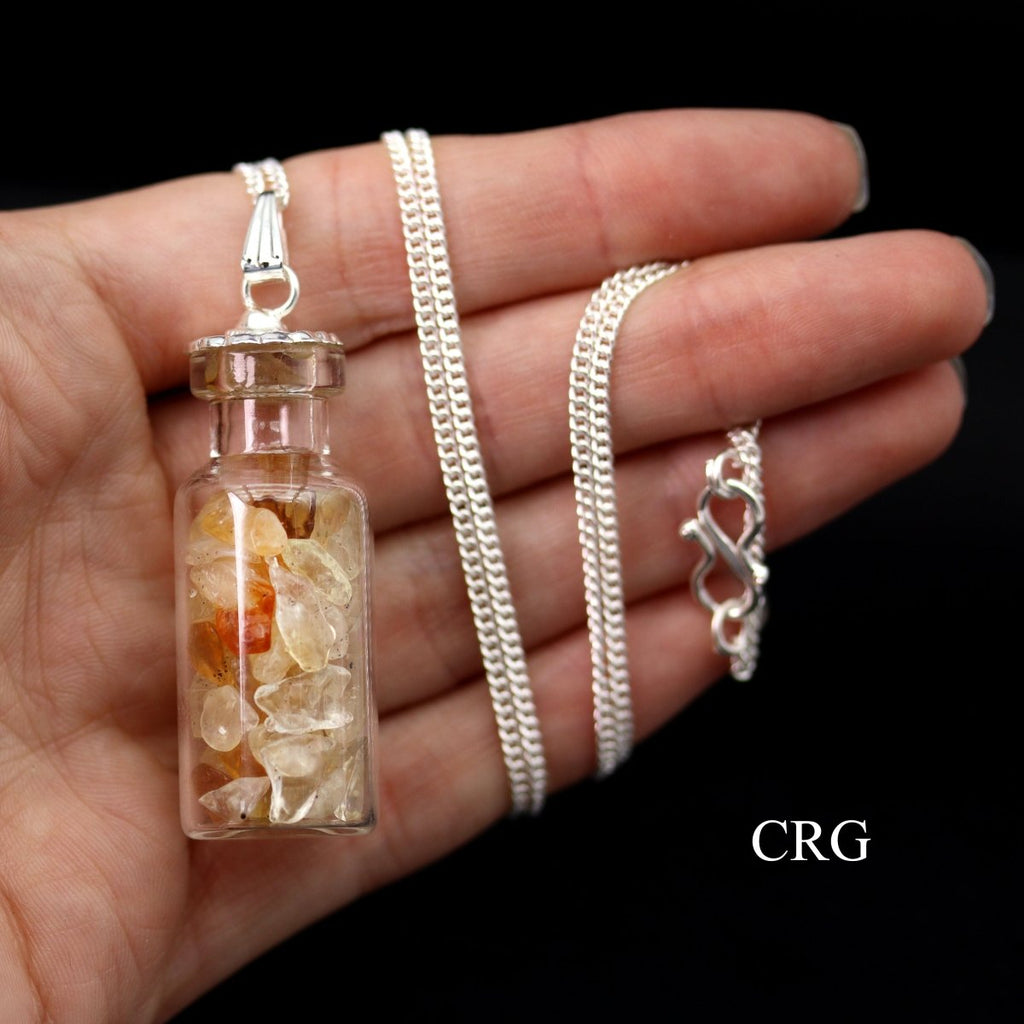Citrine Chip Bottle Pendants - Set of 5 (INJD)