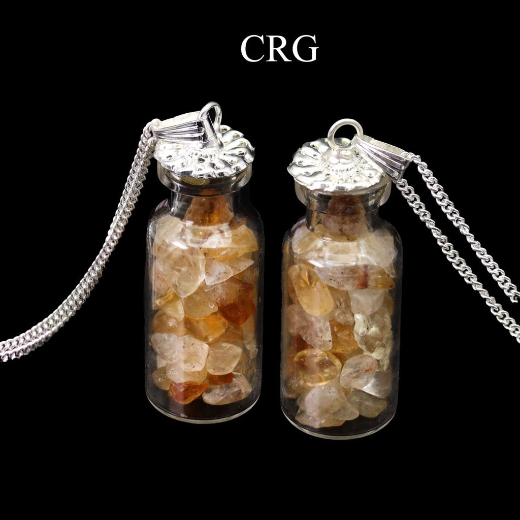 Citrine Chip Bottle Pendants - Set of 5 (INJD)