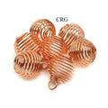 SET OF 5 - Copper Plated Round Spiral Cage Pendant / SM 0.5" AVG