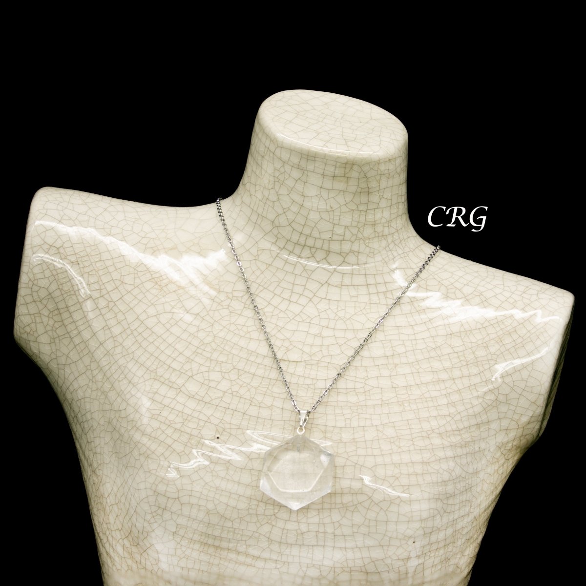 Crystal Quartz Hexagram Pendants from Brazil 30 mm (5 Pieces)