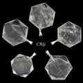Crystal Quartz Hexagram Pendants from Brazil 30 mm (5 Pieces)