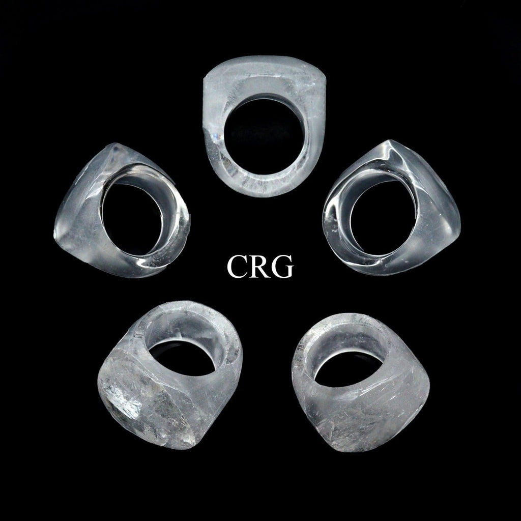 SET OF 5 - Crystal Quartz Rings / Assorted Sizes