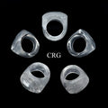 SET OF 5 - Crystal Quartz Rings / Assorted Sizes