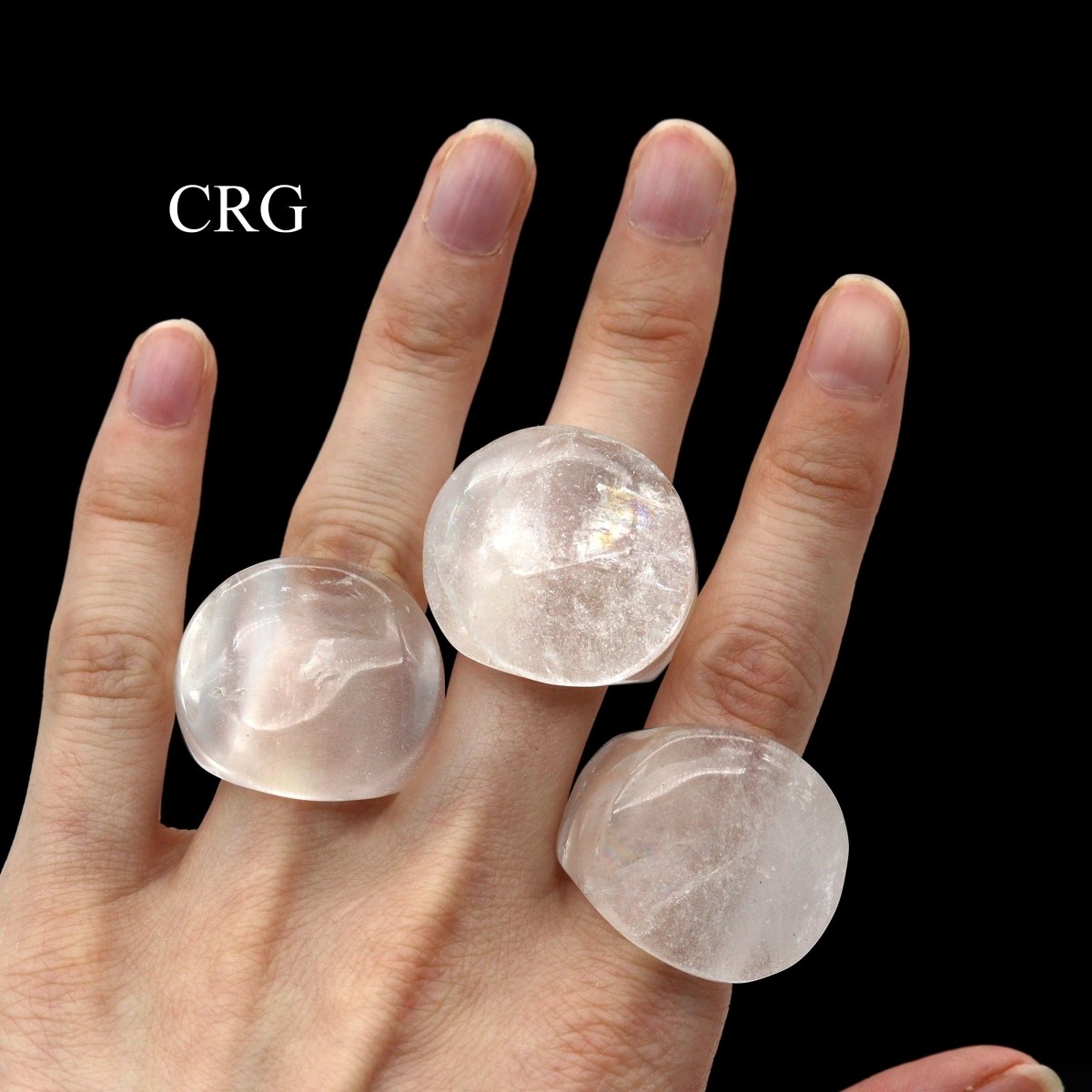 SET OF 5 - Crystal Quartz Rings / Assorted Sizes