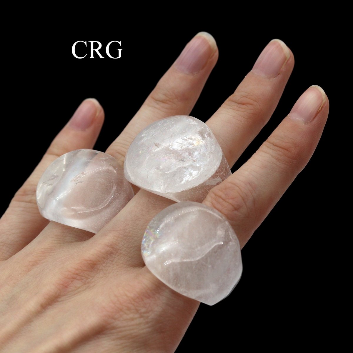 SET OF 5 - Crystal Quartz Rings / Assorted Sizes