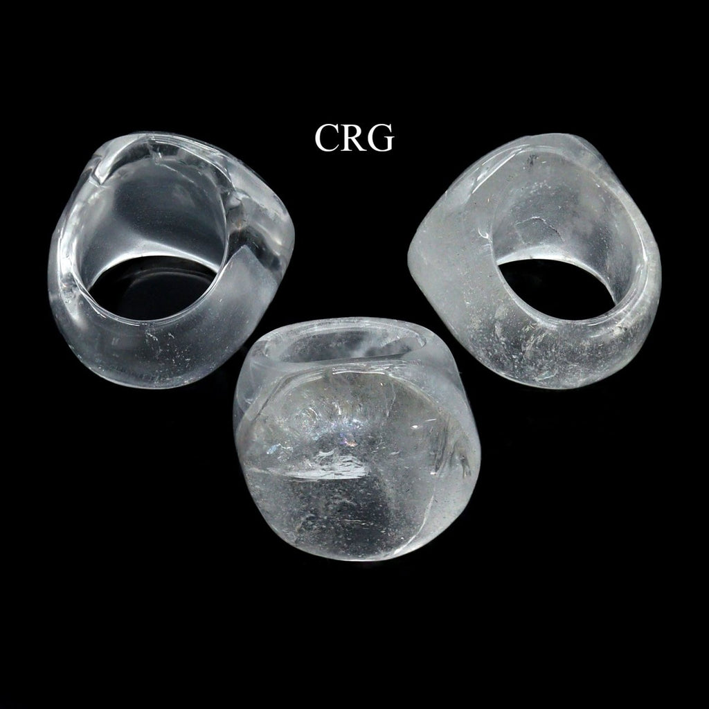 SET OF 5 - Crystal Quartz Rings / Assorted Sizes