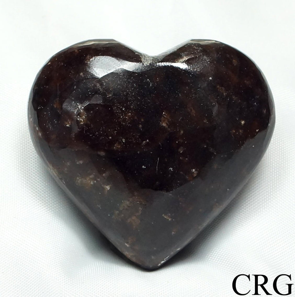 SET OF 5 - Garnet Gemstone Puffy Heart / 1-2" AVG