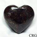 SET OF 5 - Garnet Gemstone Puffy Heart / 1-2" AVG