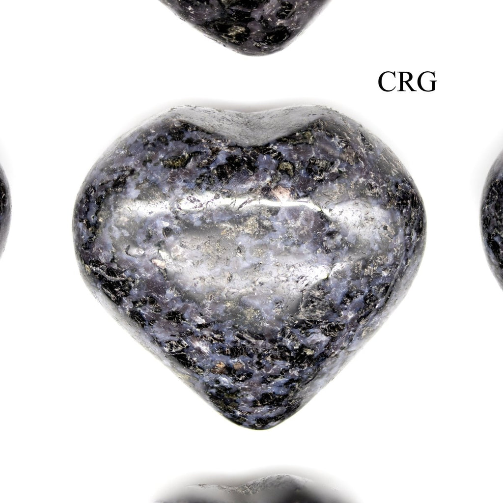 SET OF 5 - Indigo Gabbro Puffy Gemstone Heart / 1-2" AVG