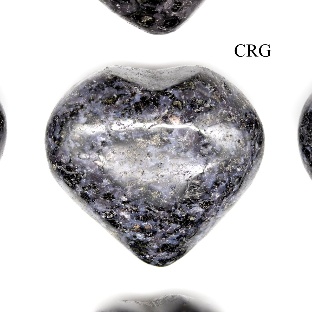 SET OF 5 - Indigo Gabbro Puffy Gemstone Heart / 1-2" AVG