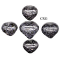 SET OF 5 - Indigo Gabbro Puffy Gemstone Heart / 1-2" AVG