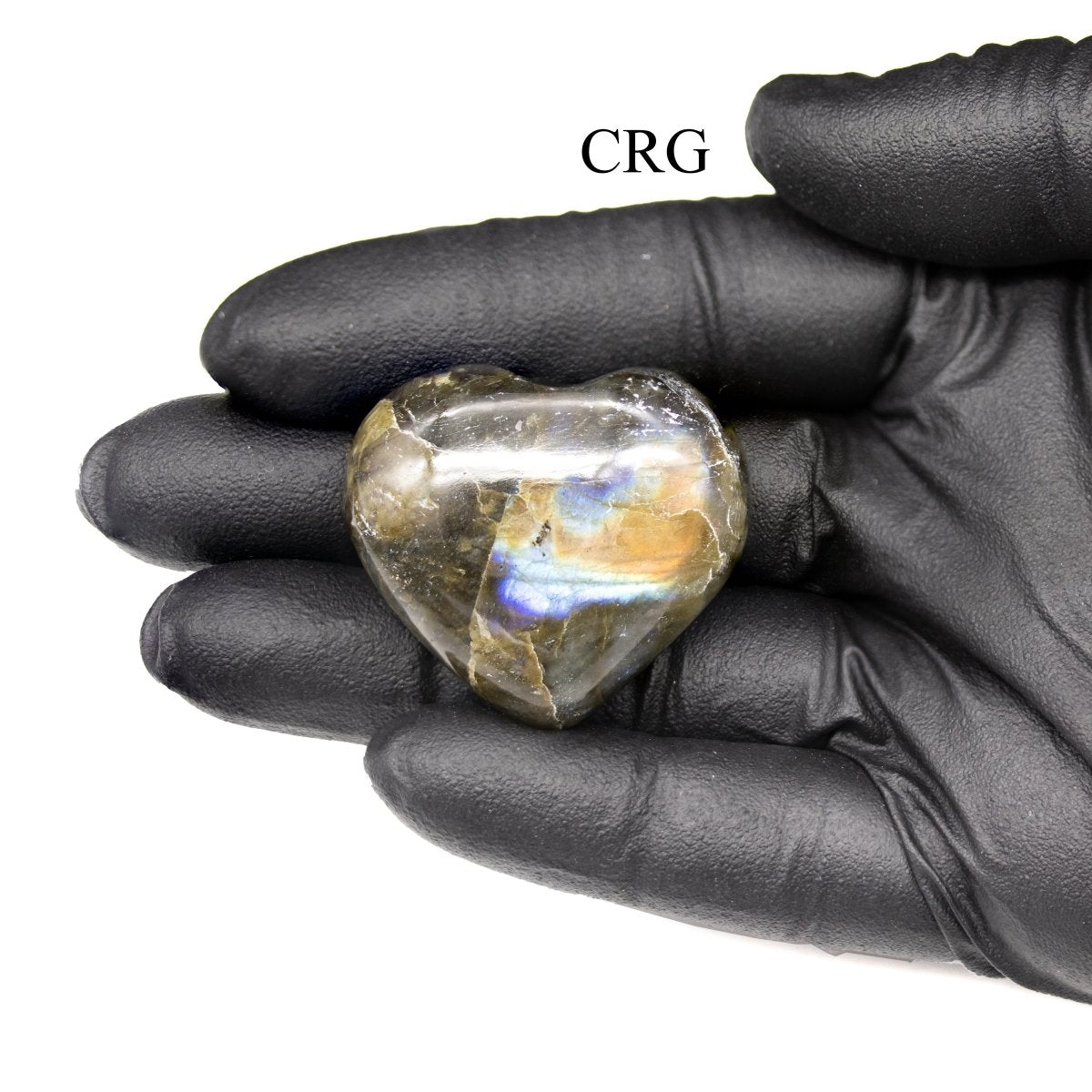 Set of 5 - Labradorite Puffy Gemstone Heart / 1.5" AVG
