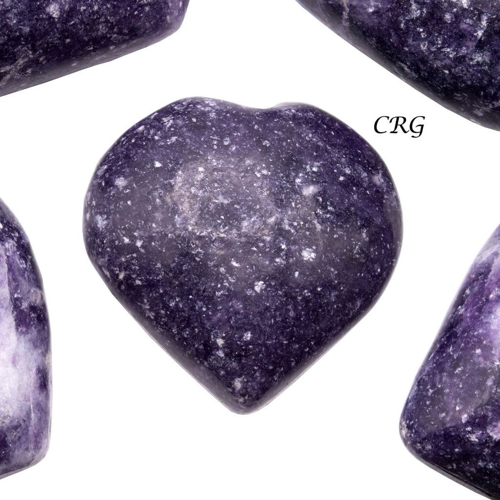 Set of 5 - Lepidolite Puffy Heart / 1-1.5" AVG