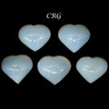 SET OF 5 -  Opalite Gemstone Puffy Heart / 1.5" AVG