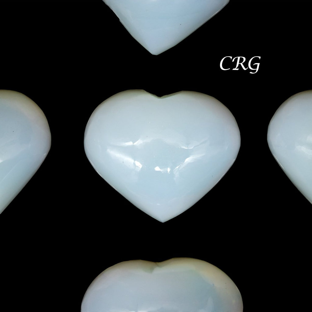 SET OF 5 -  Opalite Gemstone Puffy Heart / 1.5" AVG