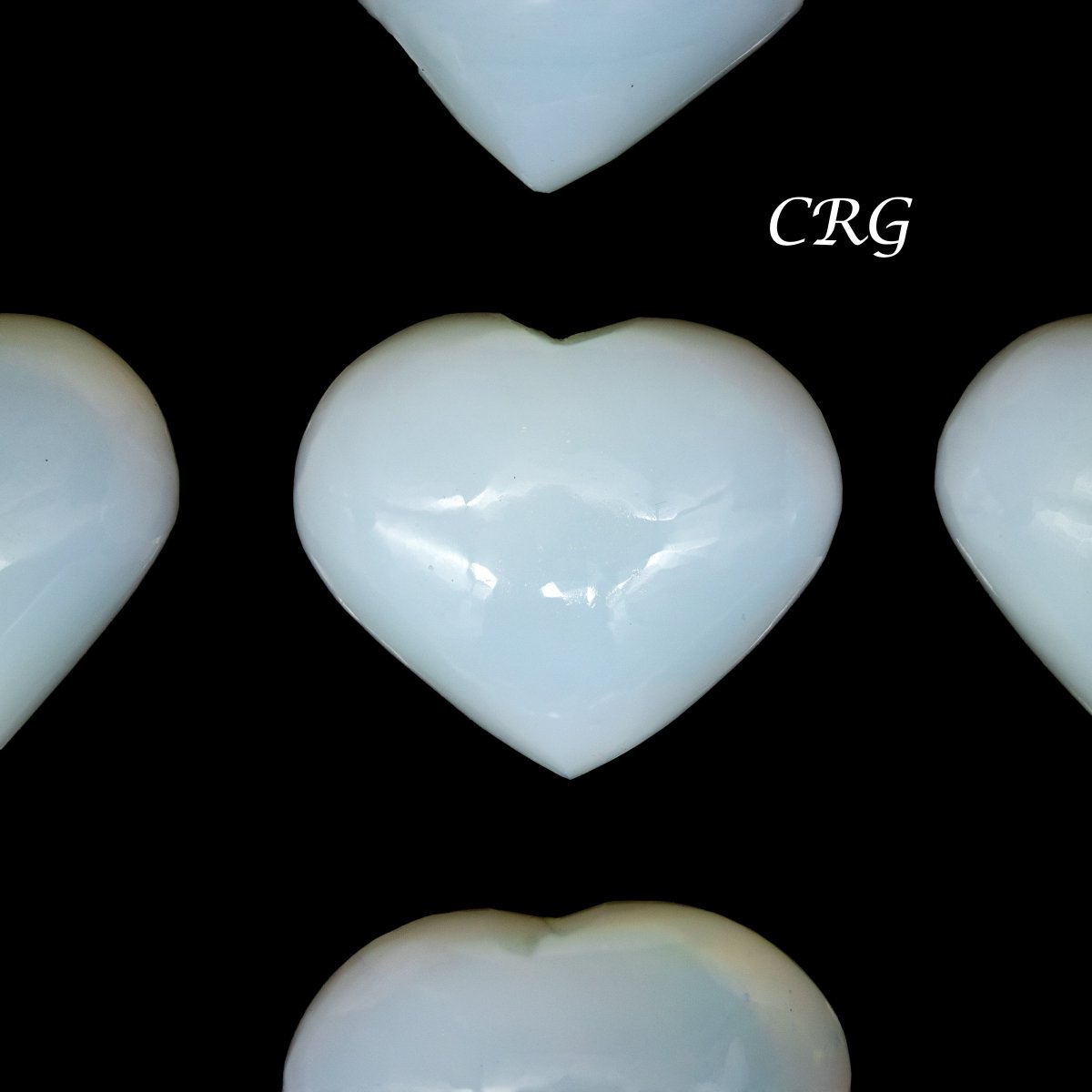 SET OF 5 -  Opalite Gemstone Puffy Heart / 1.5" AVG
