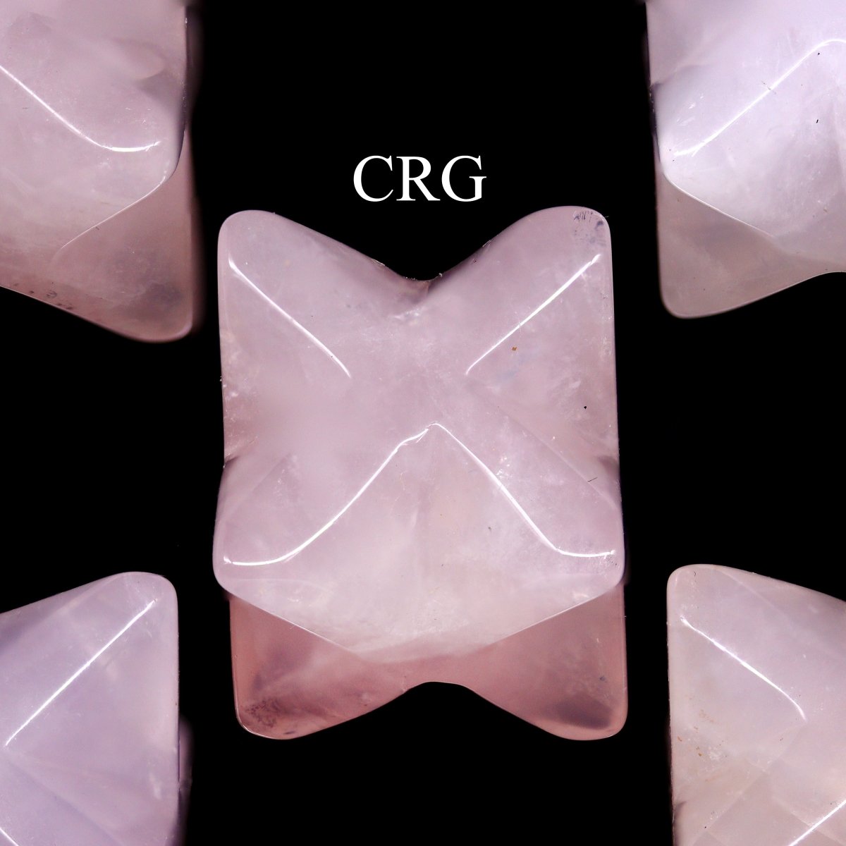 SET OF 5 - Rose Quartz Gemstone Mini Merkabas / 18mm Avg