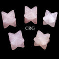 SET OF 5 - Rose Quartz Gemstone Mini Merkabas / 18mm Avg