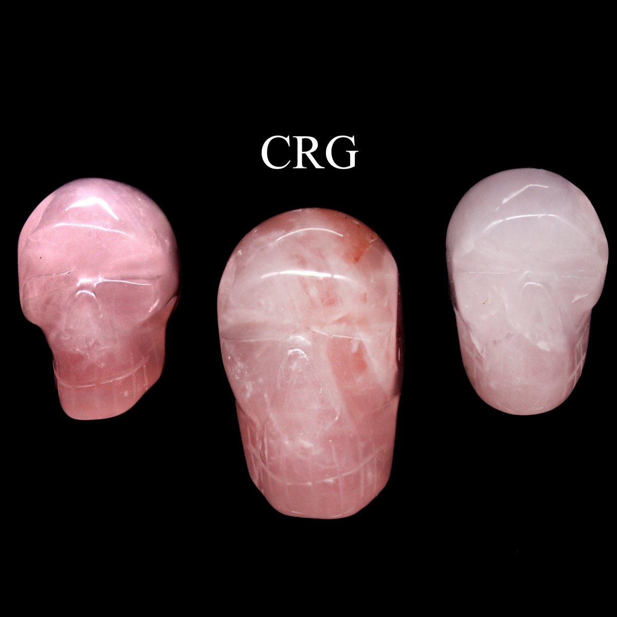 SET OF 5 - Rose Quartz Gemstone Skull / 30mm AVG