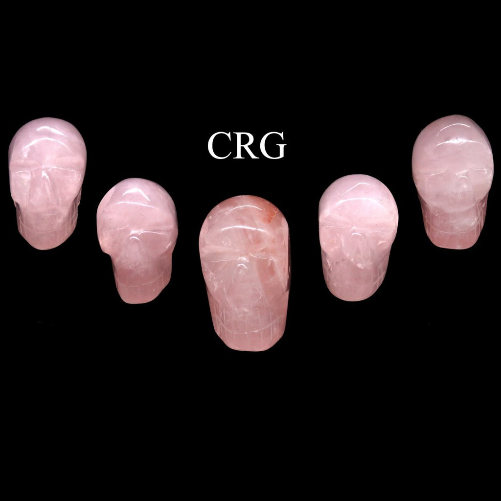 SET OF 5 - Rose Quartz Gemstone Skull / 30mm AVG