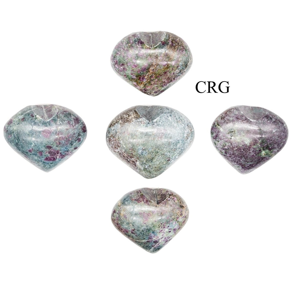 Set of 5 - Ruby Kyanite Puffy Gemstone Heart / 1.5" AVG