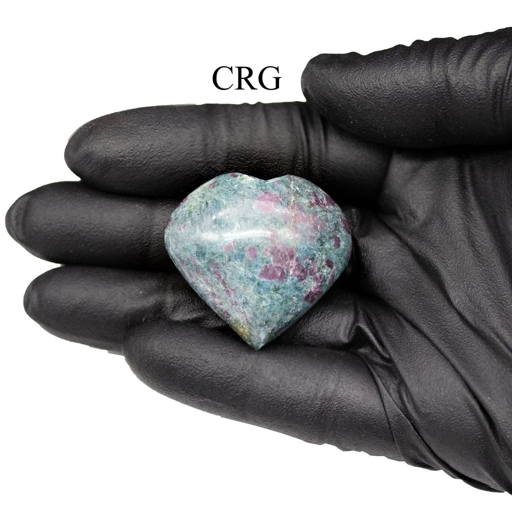 Set of 5 - Ruby Kyanite Puffy Gemstone Heart / 1.5" AVG