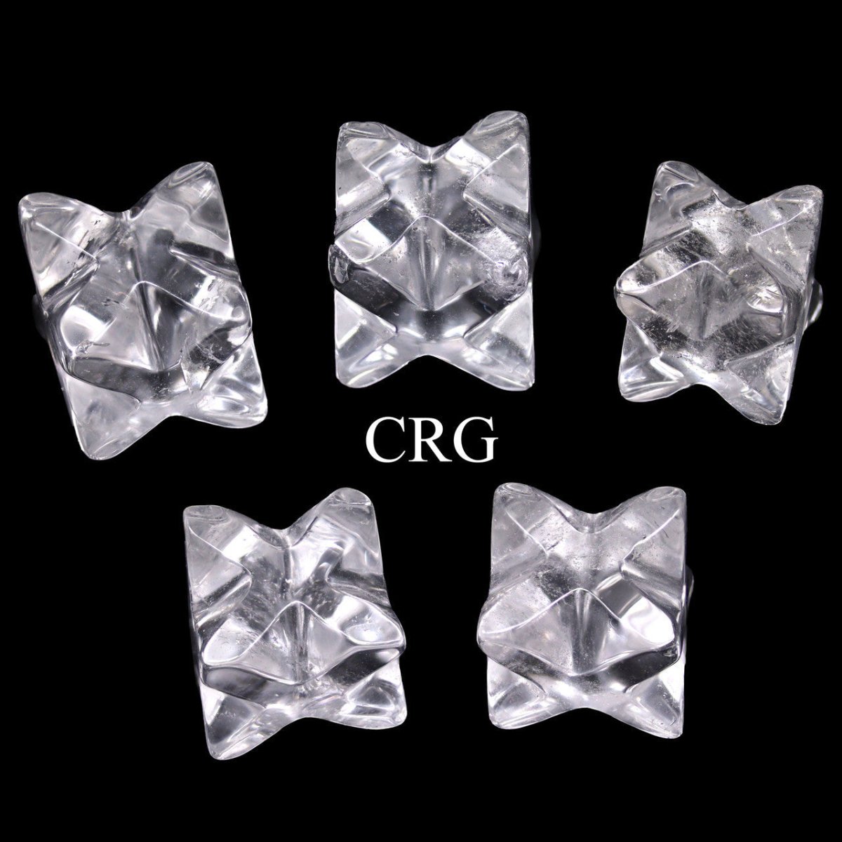 SET OF 5  - Smoky Quartz Mini Merkabas / 18mm Avg