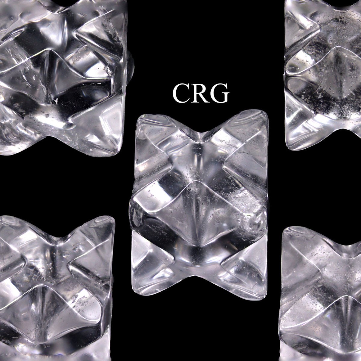 SET OF 5  - Smoky Quartz Mini Merkabas / 18mm Avg