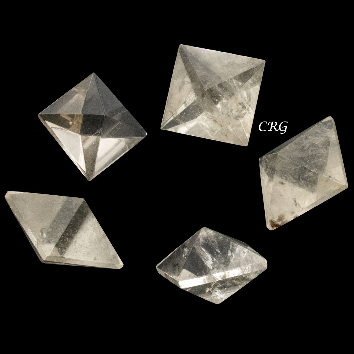 SET OF 5 - Smoky Quartz Octahedron from Brazil / 35 x 25 mm Avg