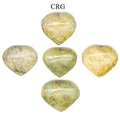 SET OF 5 - Vesuvianite Puffy Gemstone Heart / 1.5" AVG