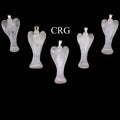 White Quartz Angel Pendant with Silver Plated Bail (1 Inch) (5 Pieces)