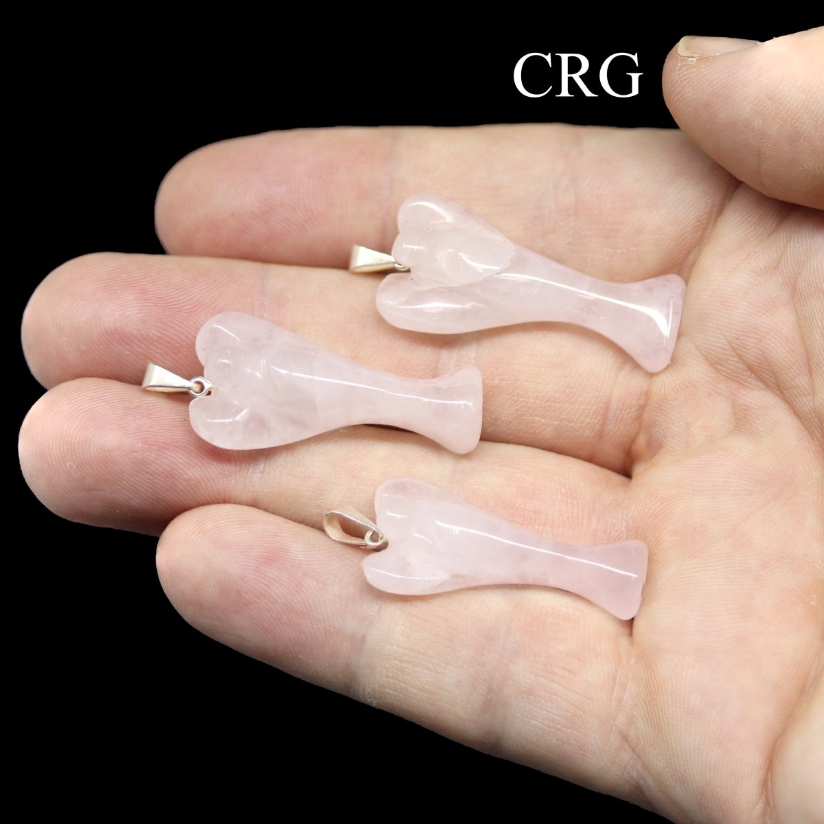 White Quartz Angel Pendant with Silver Plated Bail (1 Inch) (5 Pieces)