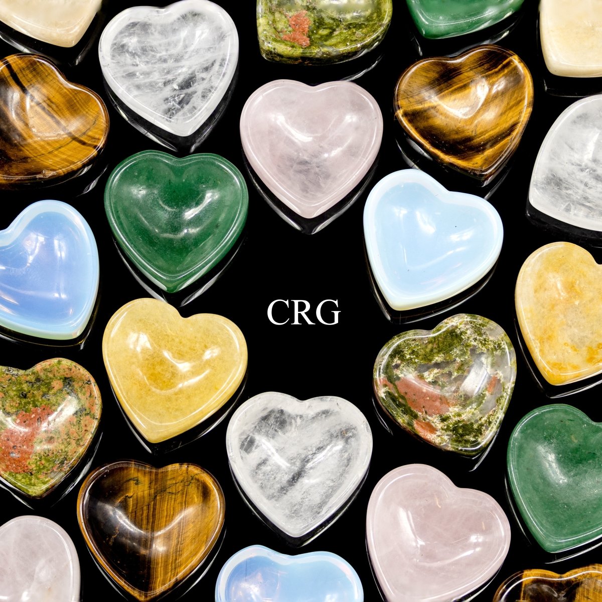 Gemstone Mini Heart with Thumb Indent (6 Pieces)
