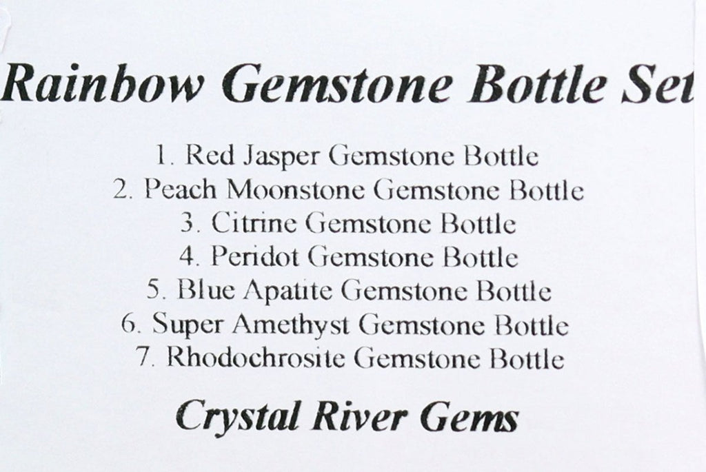 SET OF 7 - Rainbow Gemstone Chip Bottle Set Collection / 3" AVG