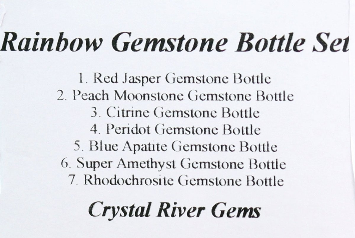 SET OF 7 - Rainbow Gemstone Chip Bottle Set Collection / 3" AVG