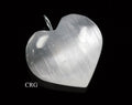 White Selenite Heart Pendant with Silver Plated Bail (0.5 To 1 Inch) (8 Pieces)