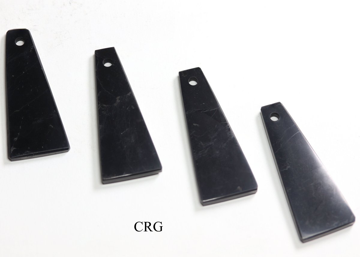 Shungite Bar Drop Pendant with Drilled Hole (2 Inches) (4 Pieces)