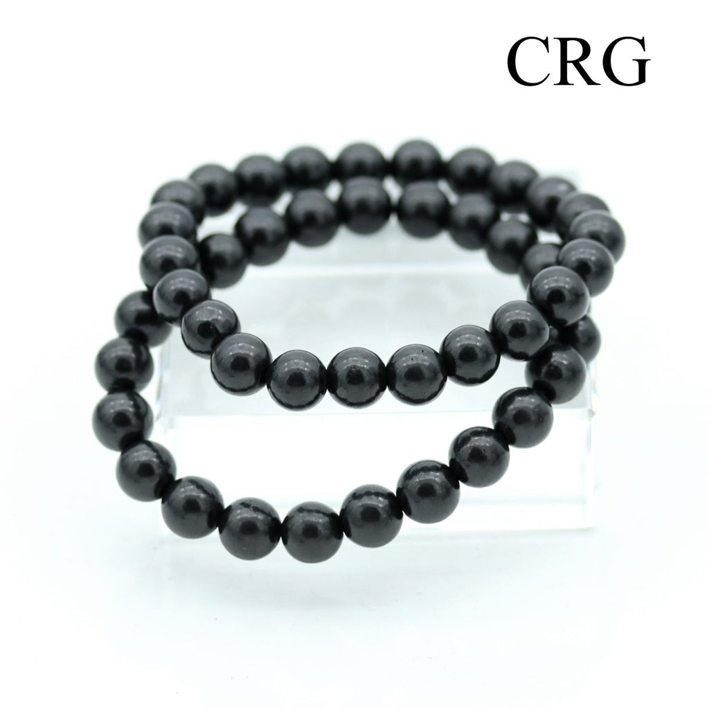 Shungite Round Bead Stretch Bracelet (8 mm) (1 Piece)