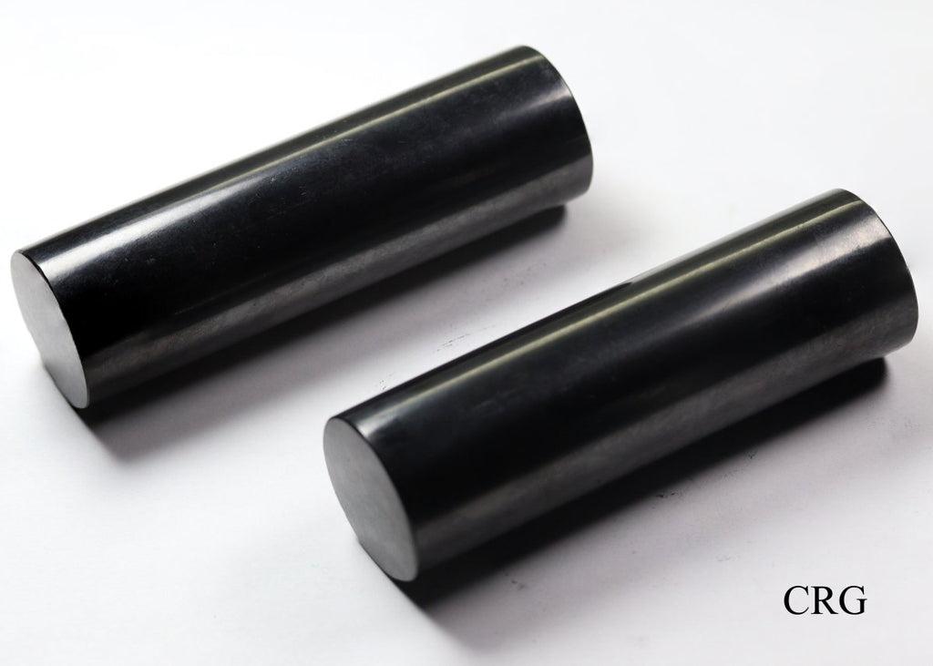 Shungite Polished Cylinder (1 Piece) Size 10 cm Standing Crystal Gemstone Decor