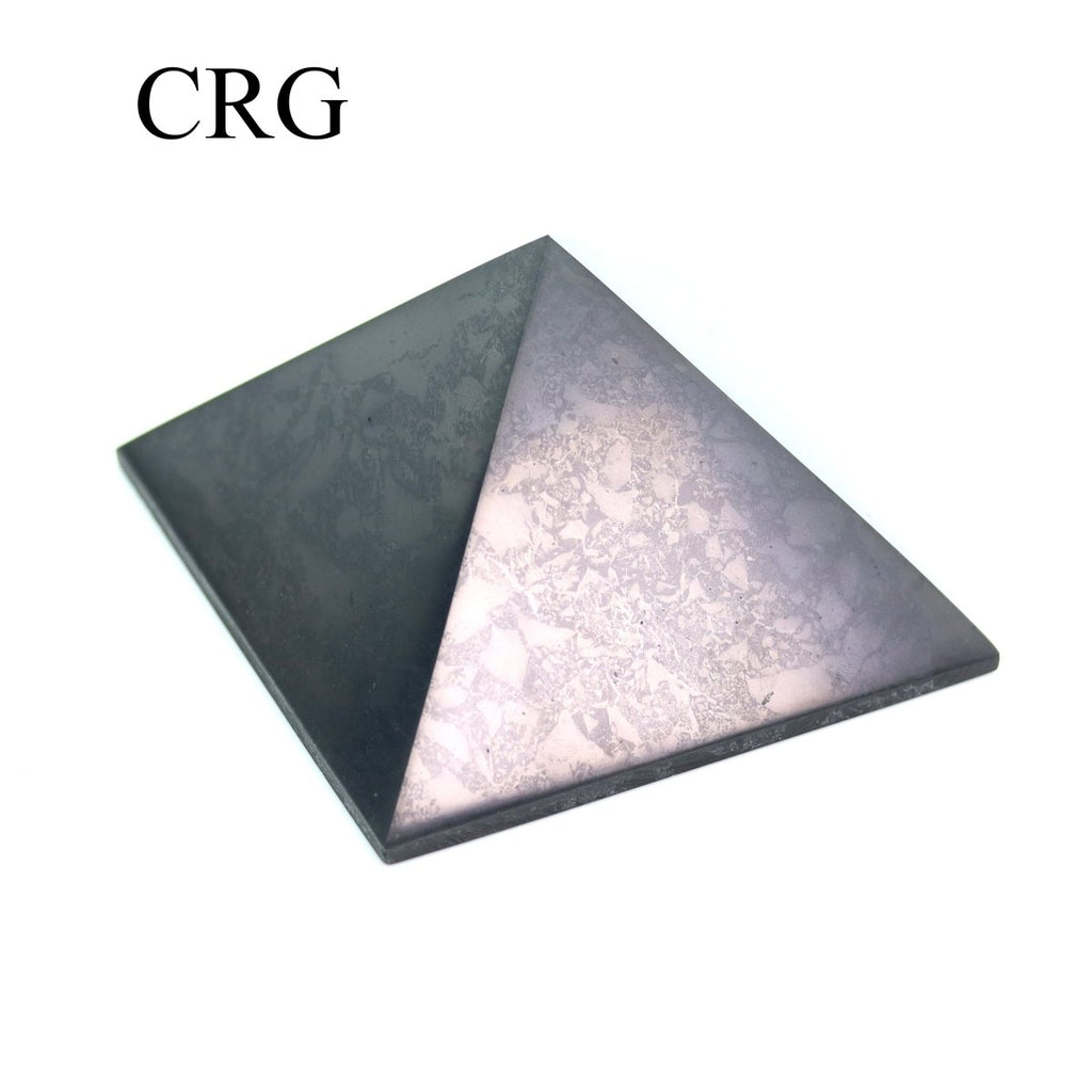 Shungite Polished Pyramid (1 Piece) Size 8 cm Crystal Gemstone Decor