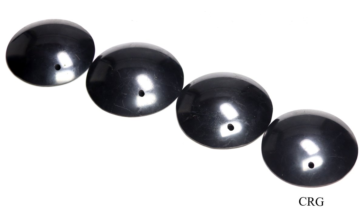 Shungite Puffy Pendants (4 Pieces) Size 40 mm Crystal Jewelry Charms